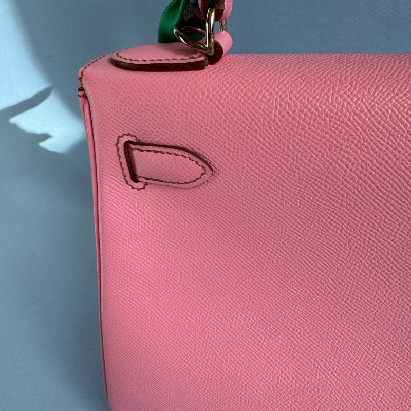 😍買給女朋友 Hermes X刻 芭比粉EPSOM皮凱莉包-18