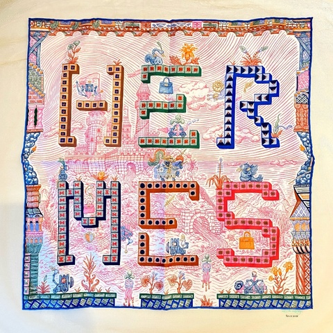 Hermes 愛馬仕 全新商品  絲巾大冒險 方巾 裱框方巾 領巾 頭巾 45 x 45 公分