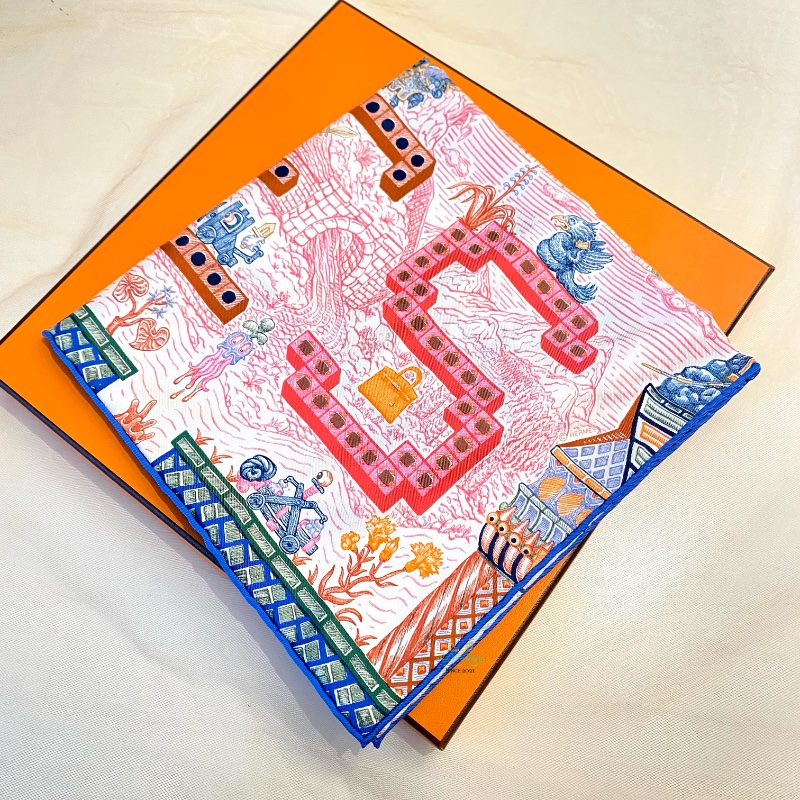 Hermes 愛馬仕 全新商品  絲巾大冒險 方巾 裱框方巾 領巾 頭巾 45 x 45 公分-2