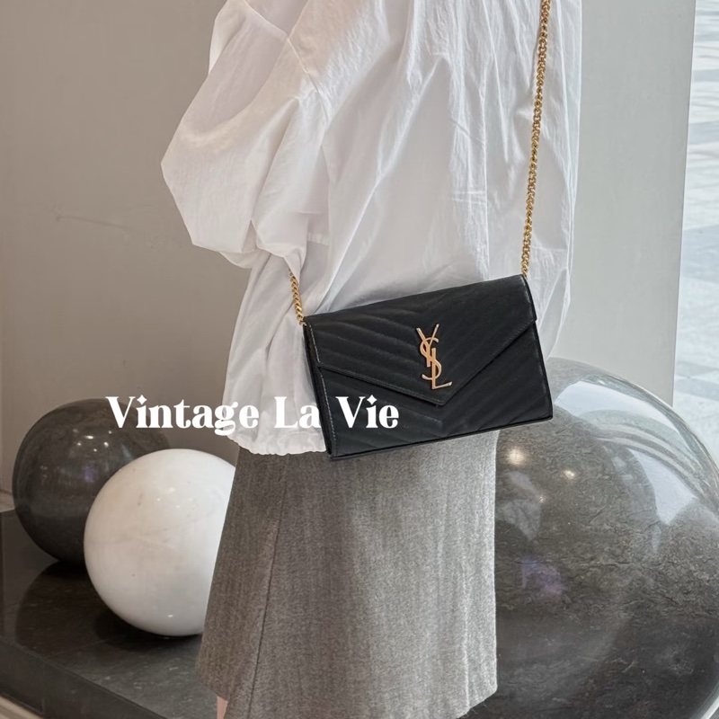 #全網最低💰年底清倉價 #魚子醬 Ysl Woc黑金鏈條🉑斜挎/肩背-1