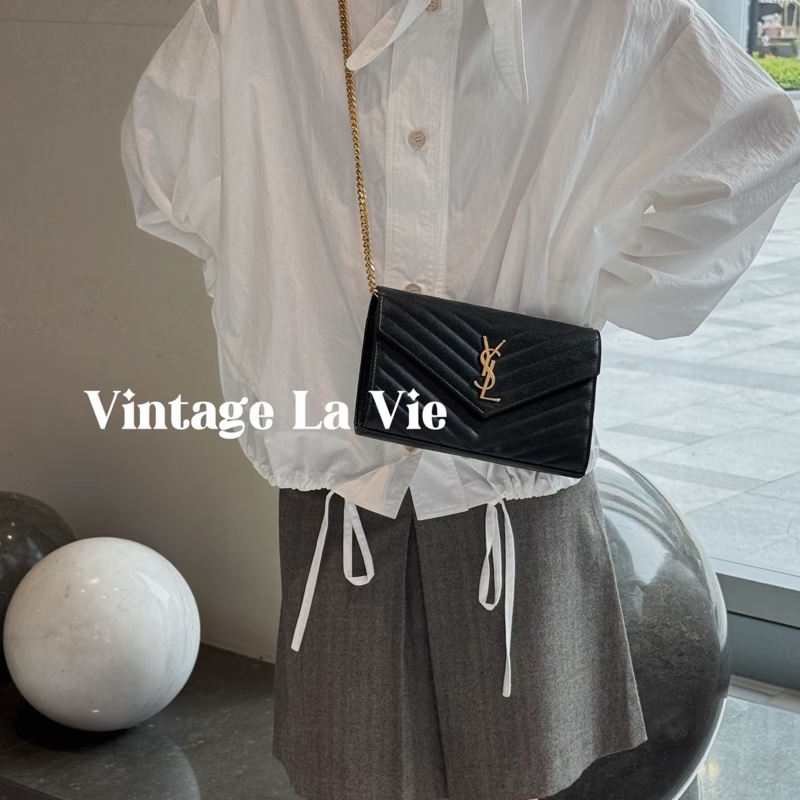 #全網最低💰年底清倉價 #魚子醬 Ysl Woc黑金鏈條🉑斜挎/肩背-4