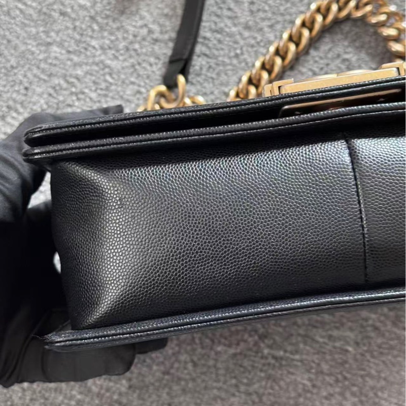 CHANEL LEBOY MEDIUM CAVIAR 香奈兒黑金魚子醬皮革中號-7