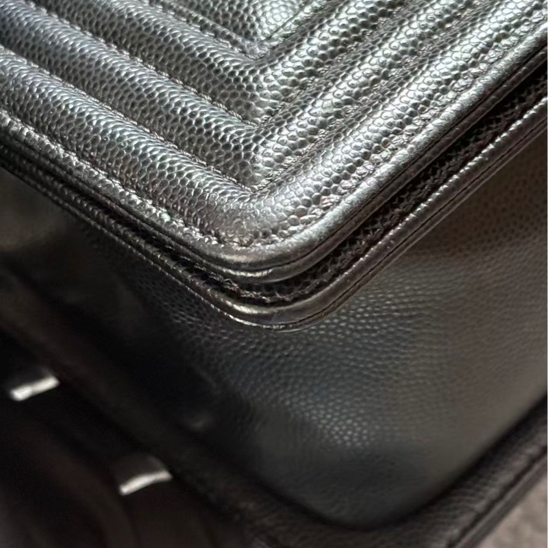 CHANEL LEBOY MEDIUM CAVIAR 香奈兒黑金魚子醬皮革中號-15
