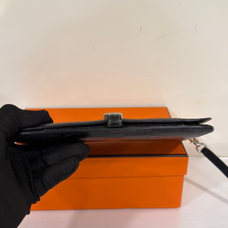 #全網唯一超稀有 #鱷魚皮 #超便宜💰 愛馬仕黑銀woc護照夾🉑斜挎/肩背-6