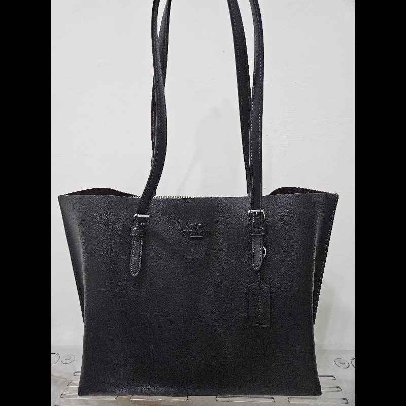 Coach托特包 全黑 荔枝皮 防刮 耐用媽媽包❤️-5