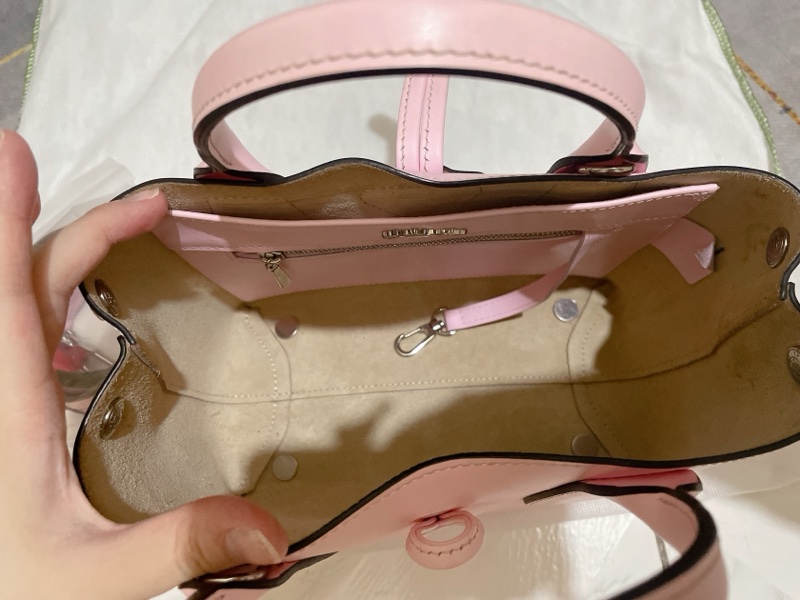 Longchamp roseau 櫻花粉S號竹節包-4