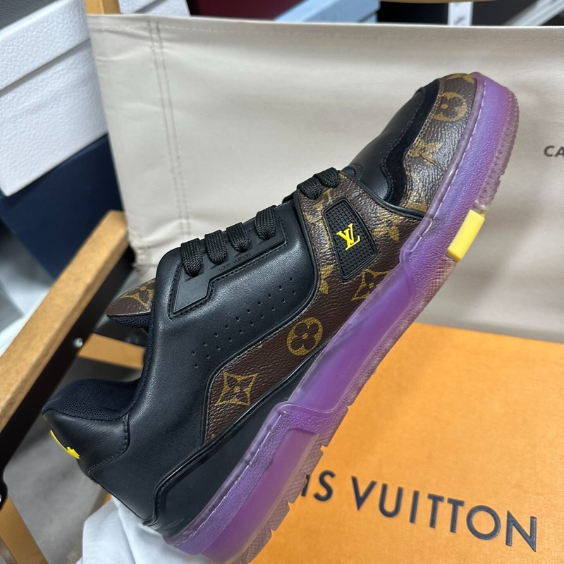 LOUIS VUITTON Trainer 牛皮 經典花紋 湖人紫金配色41碼-2