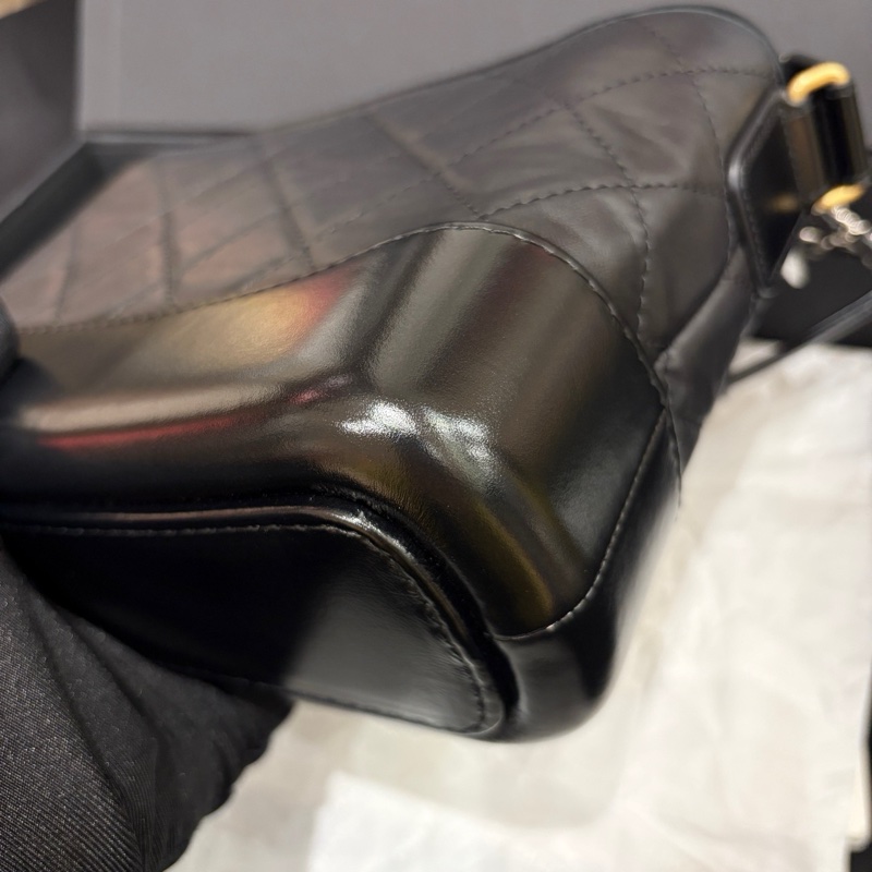 全新 Chanel香奈兒黑金小號流浪包芯片款-3