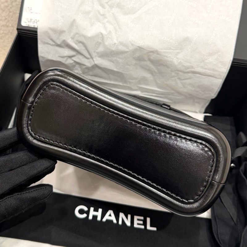 全新 Chanel香奈兒黑金小號流浪包芯片款-12