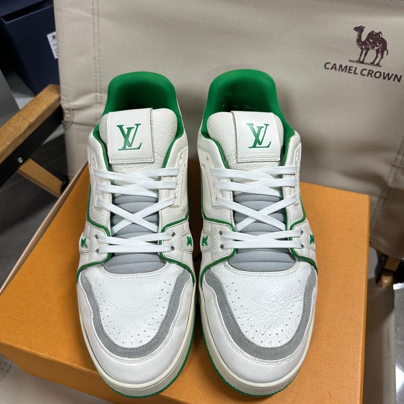 LOUIS VUITTON路易威登 Trainer #54後跟板鞋  白綠 43碼-1