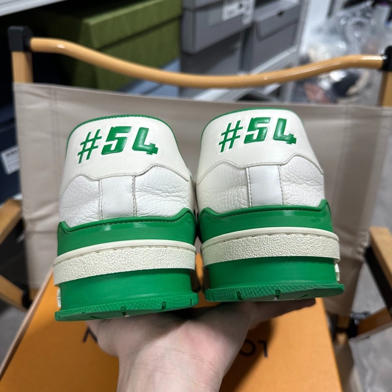 LOUIS VUITTON路易威登 Trainer #54後跟板鞋  白綠 43碼-3