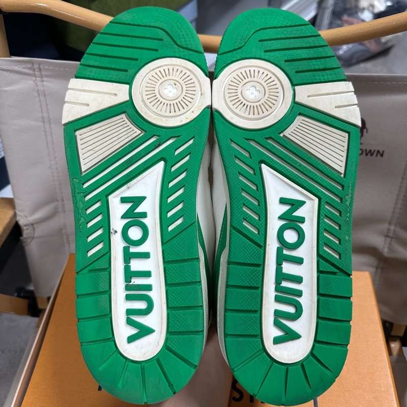 LOUIS VUITTON路易威登 Trainer #54後跟板鞋  白綠 43碼-4