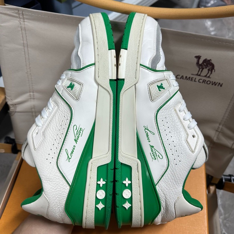 LOUIS VUITTON路易威登 Trainer #54後跟板鞋  白綠 43碼-6
