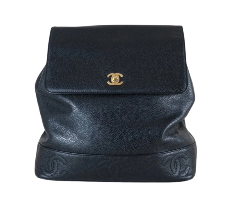 「JL精品代購」 9新 Chanel 香奈兒 黑金 雙肩包-2