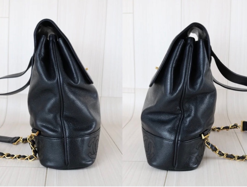 「JL精品代購」 9新 Chanel 香奈兒 黑金 雙肩包-4