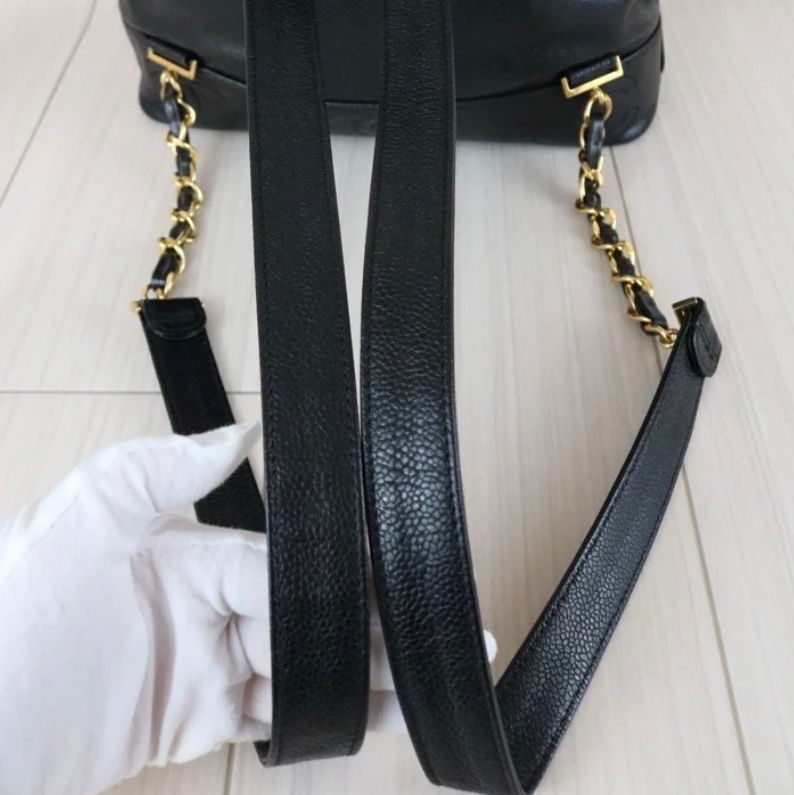 「JL精品代購」 9新 Chanel 香奈兒 黑金 雙肩包-9