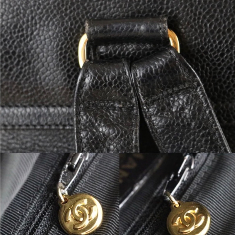 「JL精品代購」 9新 Chanel 香奈兒 黑金 雙肩包-14