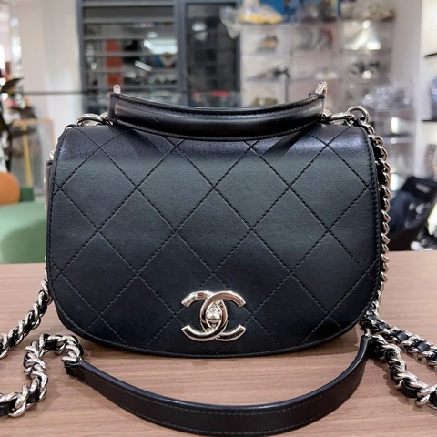 香奈兒Chanel古巴郵差包鏈條包斜挎包底長約21cm