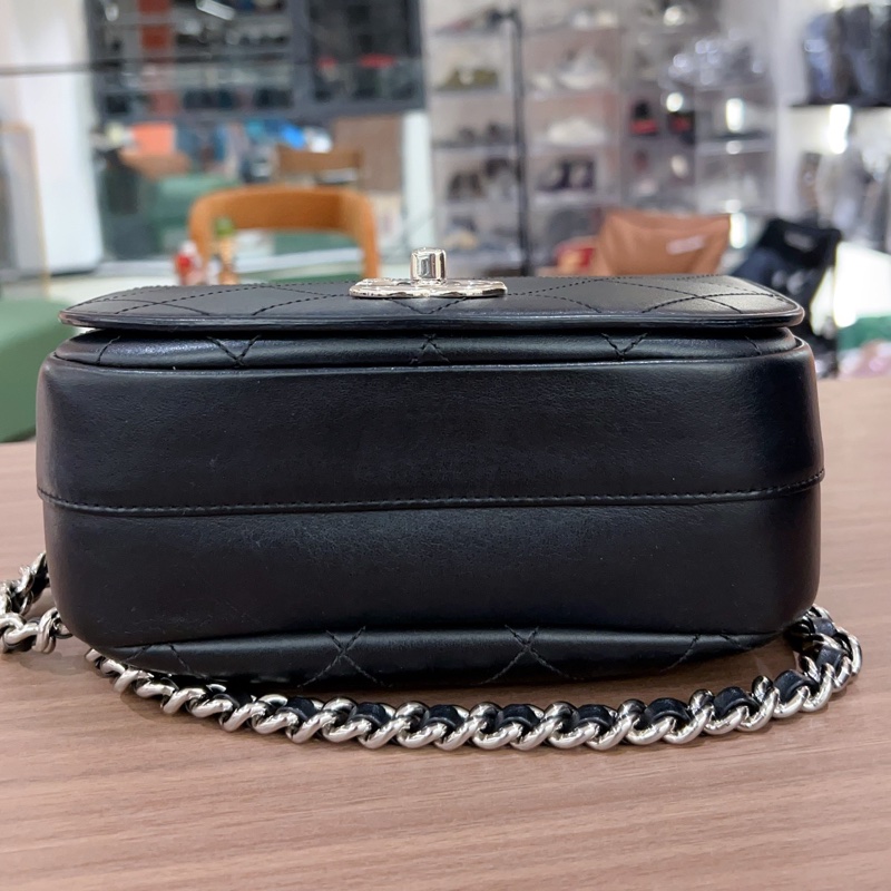 香奈兒Chanel古巴郵差包鏈條包斜挎包底長約21cm-4