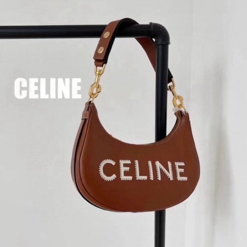 Celine賽琳 焦糖色全皮新款Ava腋下包 月牙包的經典鼻祖 尺寸24*18*7 限量款-3