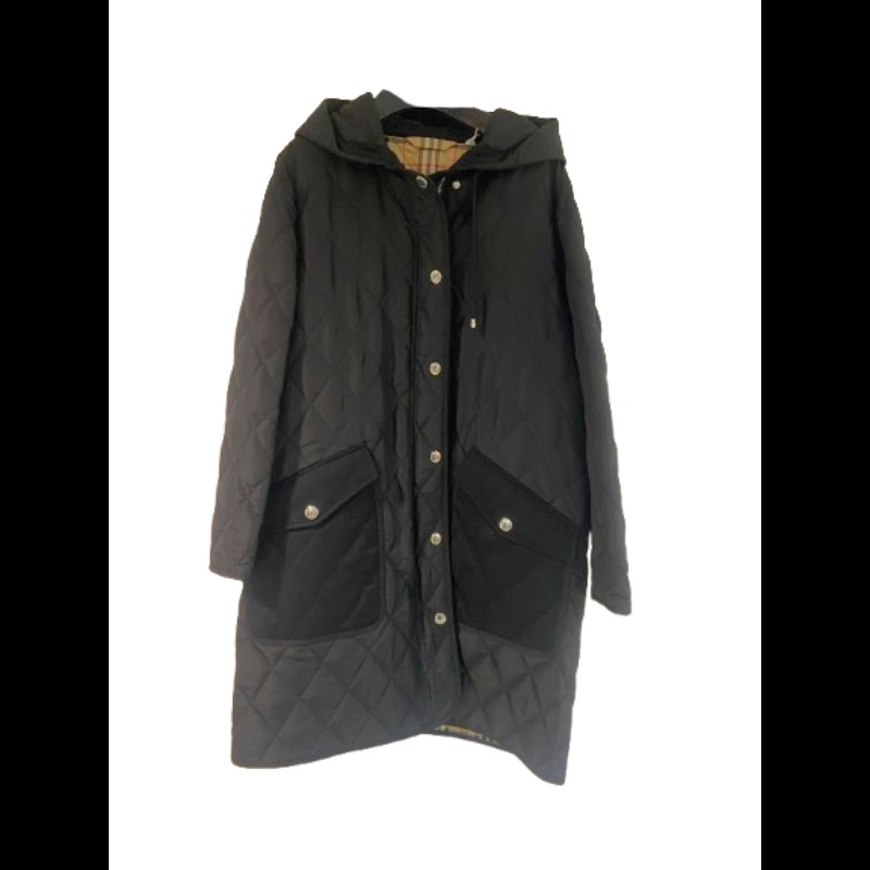Burberry Roxby 長款绗缝大衣 綿質外套 M碼-0