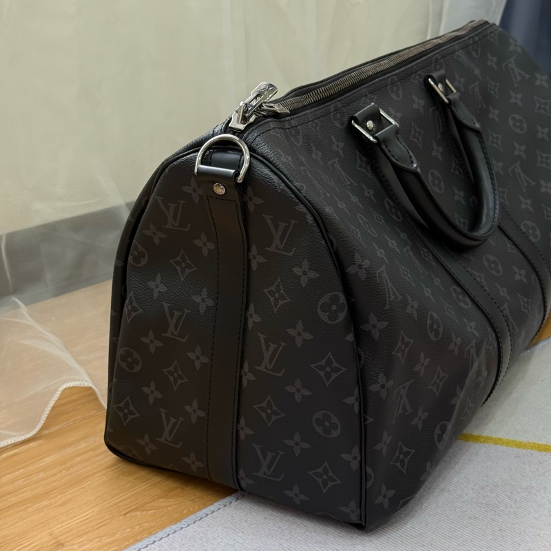（台灣專櫃購證🇹🇼）Lv keepall45 黑老花旅行袋-2