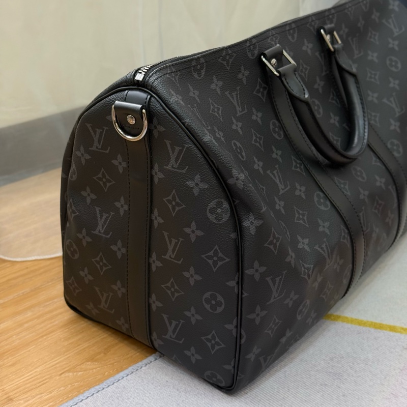 （台灣專櫃購證🇹🇼）Lv keepall45 黑老花旅行袋-6