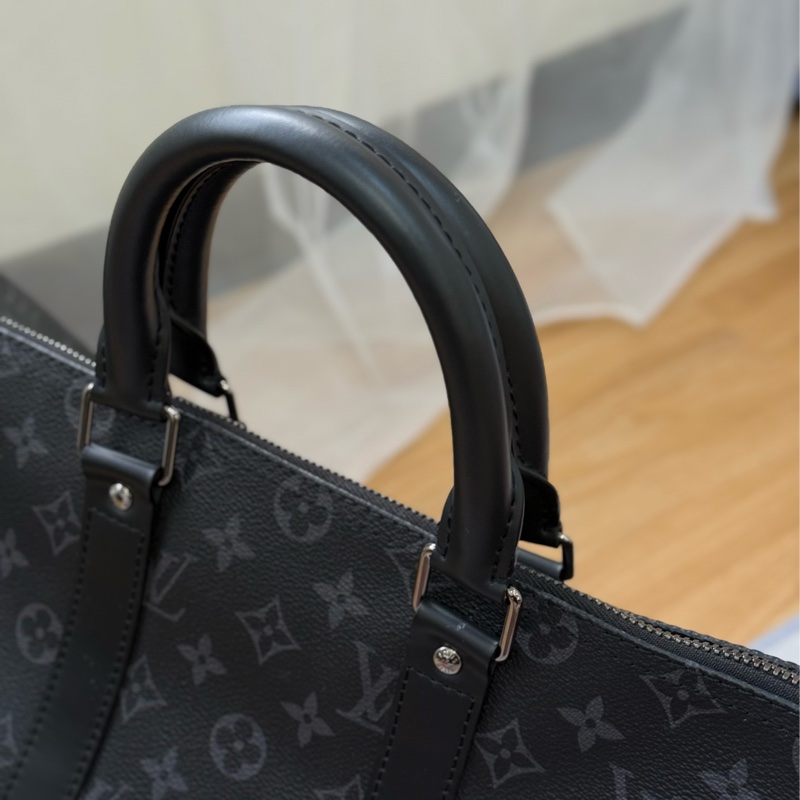 （台灣專櫃購證🇹🇼）Lv keepall45 黑老花旅行袋-13