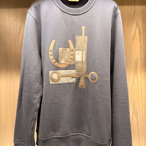 Hermes 愛馬仕 新款 運動膠囊系列 95新 S深藍色拼皮馬蹄Logo