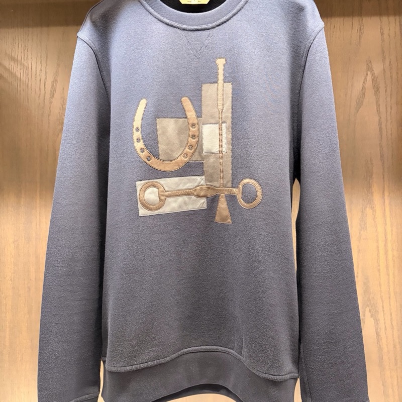 Hermes 愛馬仕 新款 運動膠囊系列 95新 S深藍色拼皮馬蹄Logo-5