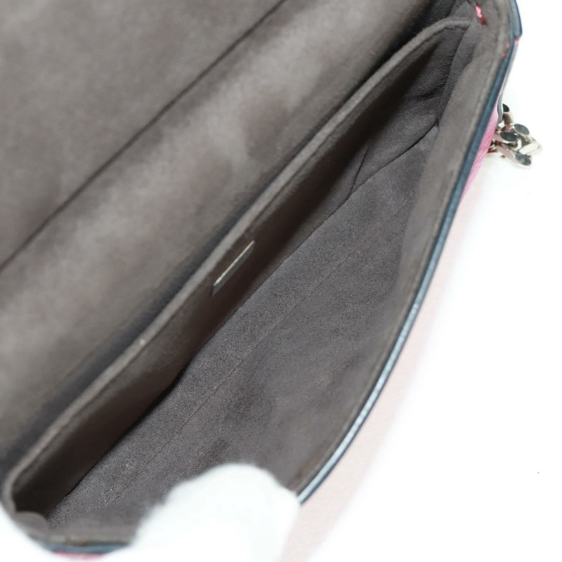 【日本直送】FENDI 鏈條雙環迷你法國棍單肩包 皮革 粉紅色 銀色 正品 bs32459V-10