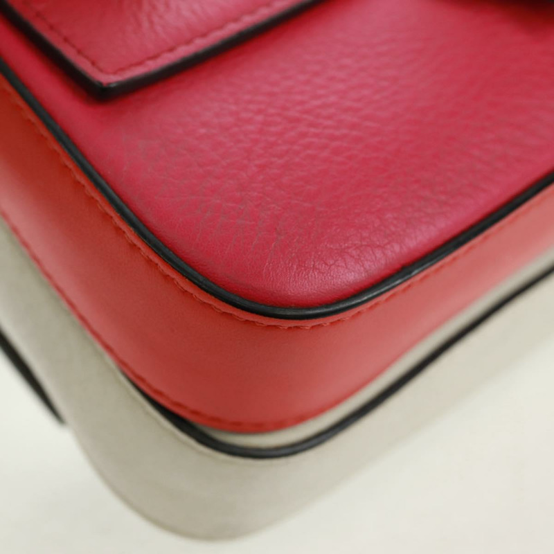 【日本直送】FENDI 鏈條雙環迷你法國棍單肩包 皮革 粉紅色 銀色 正品 bs32459V-13