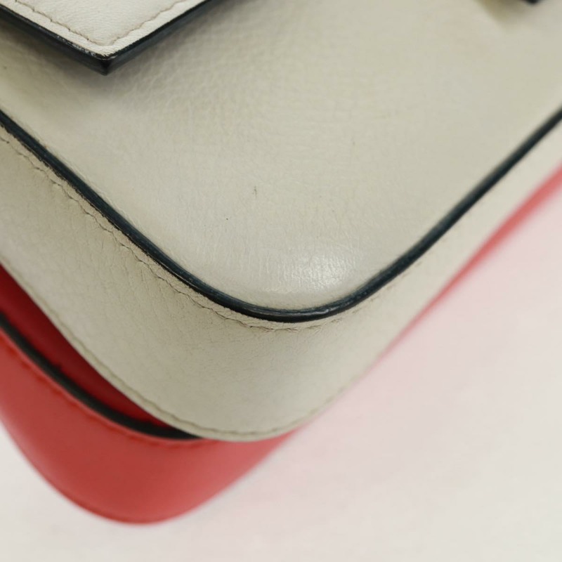 【日本直送】FENDI 鏈條雙環迷你法國棍單肩包 皮革 粉紅色 銀色 正品 bs32459V-15