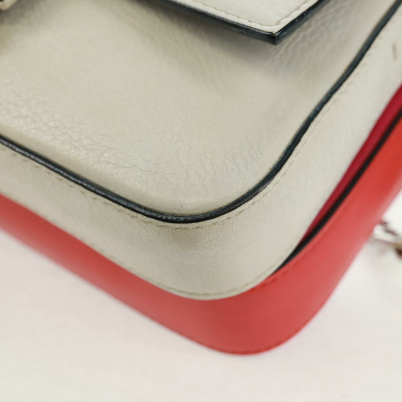 【日本直送】FENDI 鏈條雙環迷你法國棍單肩包 皮革 粉紅色 銀色 正品 bs32459V-16