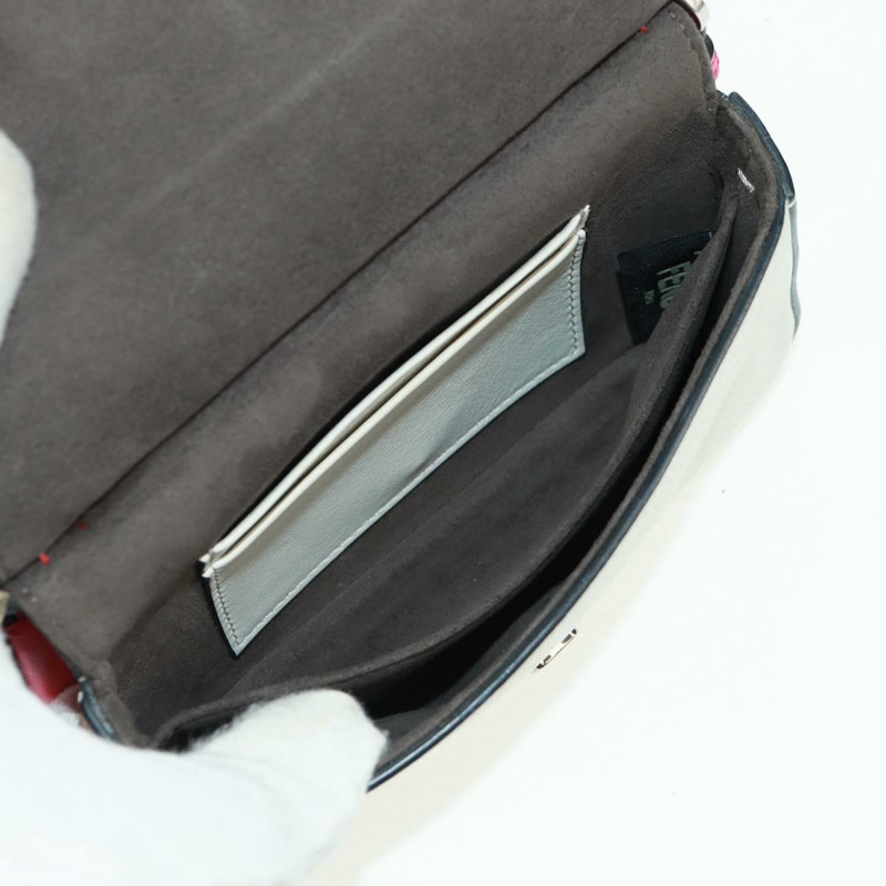 【日本直送】FENDI 鏈條雙環迷你法國棍單肩包 皮革 粉紅色 銀色 正品 bs32459V-19