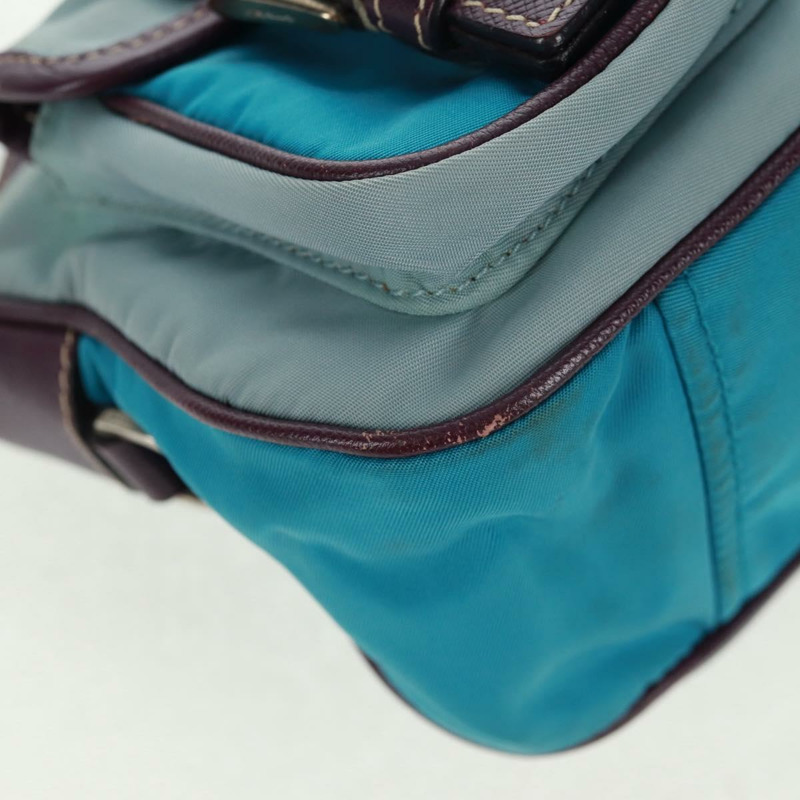 【日本直送】PRADA 尼龍雙肩包 淺藍色 銀色 正品 164216V-9