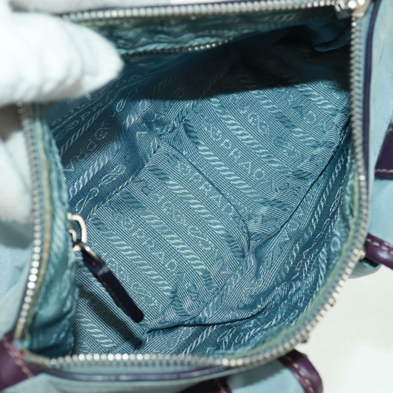 【日本直送】PRADA 尼龍雙肩包 淺藍色 銀色 正品 164216V-10