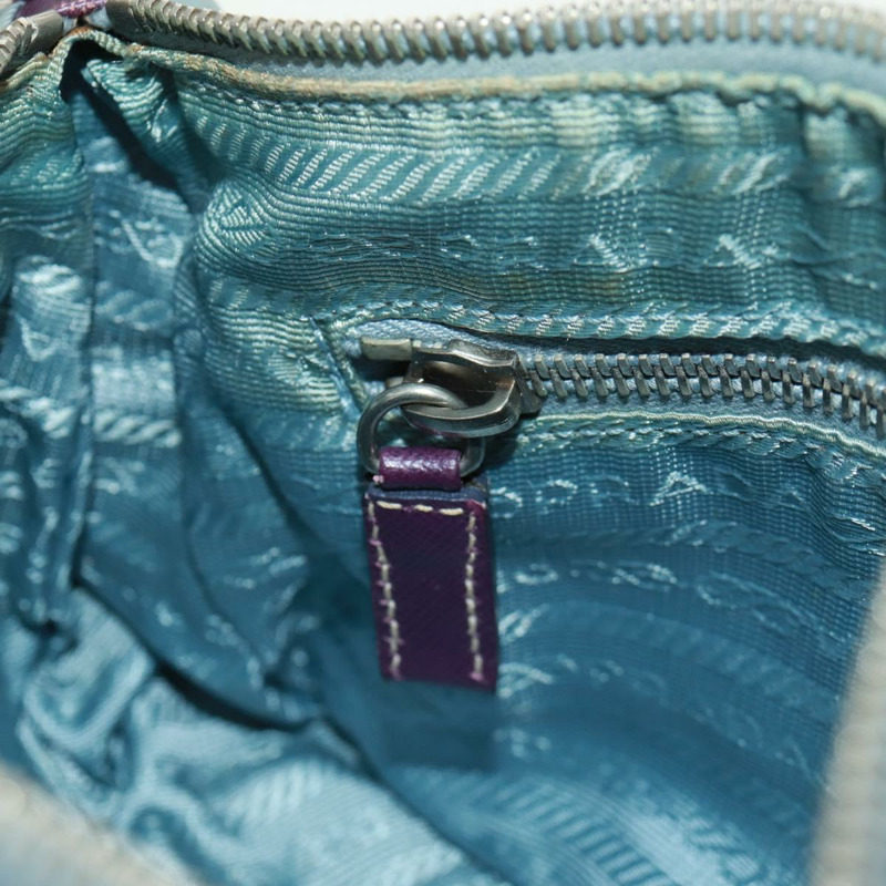【日本直送】PRADA 尼龍雙肩包 淺藍色 銀色 正品 164216V-25
