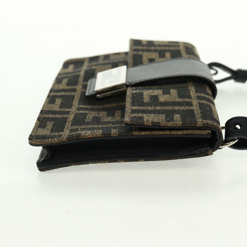 【日本直送】FENDI Zucca帆布單肩包 黑色棕色 正品 165610SAM-3