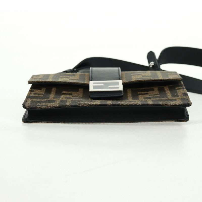【日本直送】FENDI Zucca帆布單肩包 黑色棕色 正品 165610SAM-4