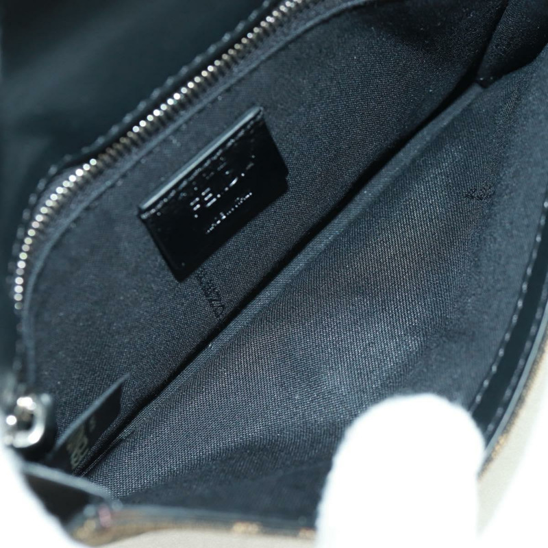 【日本直送】FENDI Zucca帆布單肩包 黑色棕色 正品 165610SAM-9