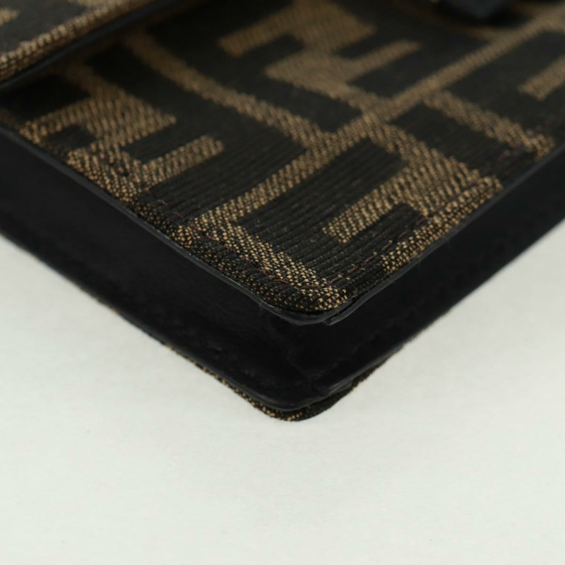 【日本直送】FENDI Zucca帆布單肩包 黑色棕色 正品 165610SAM-14