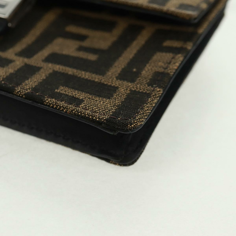 【日本直送】FENDI Zucca帆布單肩包 黑色棕色 正品 165610SAM-15