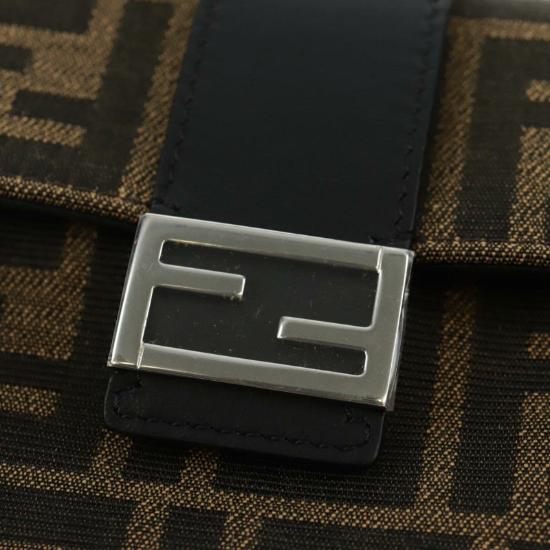 【日本直送】FENDI Zucca帆布單肩包 黑色棕色 正品 165610SAM-18