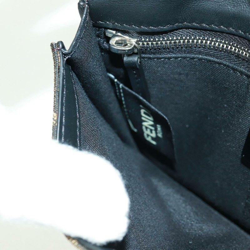 【日本直送】FENDI Zucca帆布單肩包 黑色棕色 正品 165610SAM-21