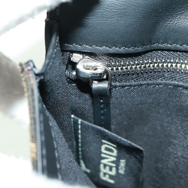 【日本直送】FENDI Zucca帆布單肩包 黑色棕色 正品 165610SAM-22