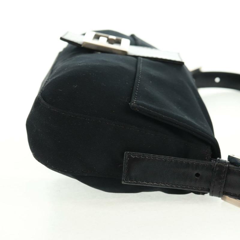 【日本直送】FENDI Mamma 水桶單肩包 Jersey 黑色銀色 Auth am10561V-3