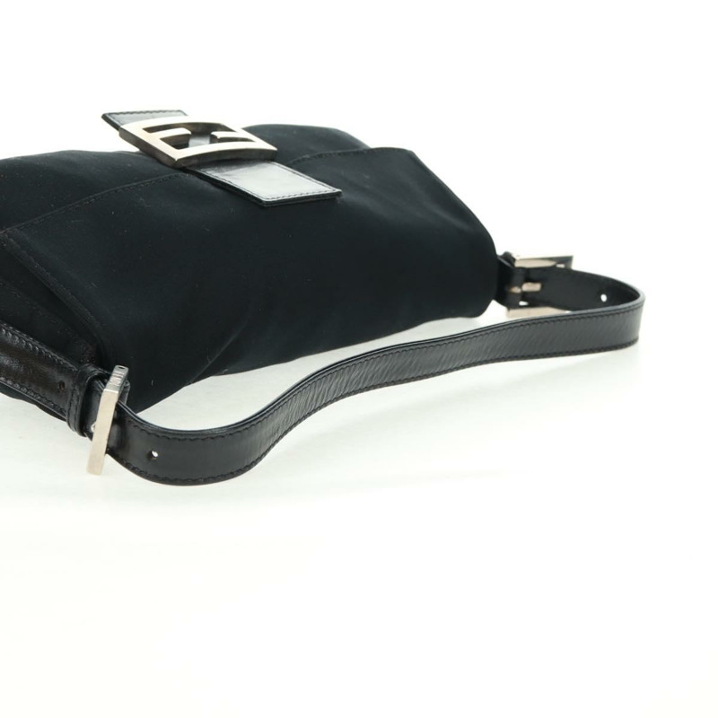 【日本直送】FENDI Mamma 水桶單肩包 Jersey 黑色銀色 Auth am10561V-6