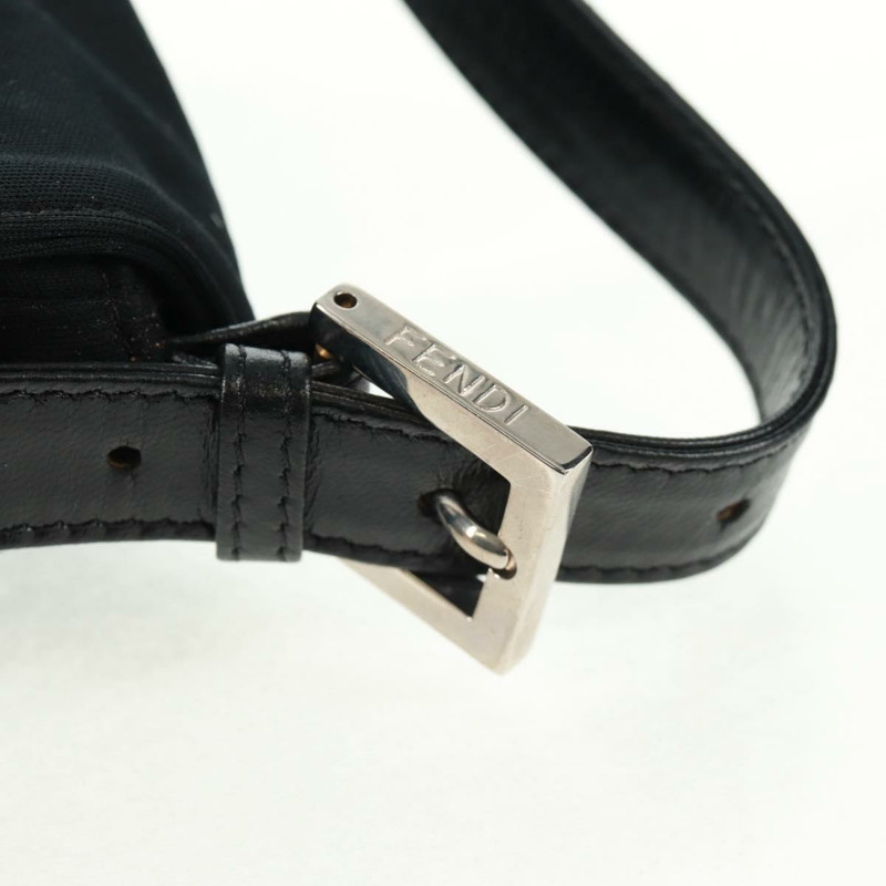 【日本直送】FENDI Mamma 水桶單肩包 Jersey 黑色銀色 Auth am10561V-7