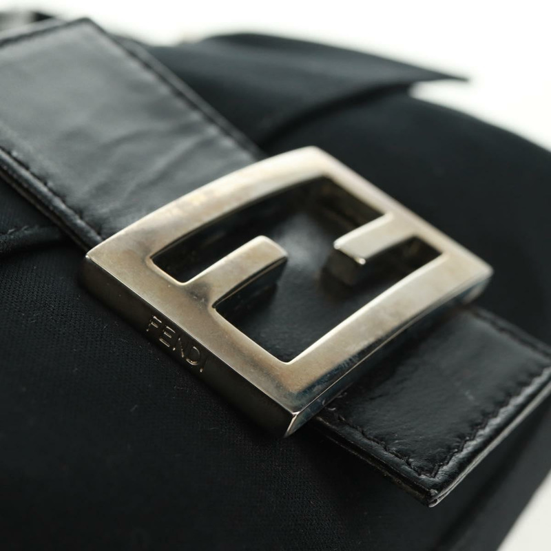 【日本直送】FENDI Mamma 水桶單肩包 Jersey 黑色銀色 Auth am10561V-8